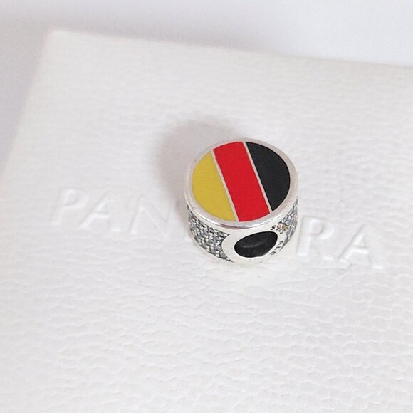 Pandora Germany Flag Charm Bead Travel Vacation S925 Silver with box - Picture 5 of 8